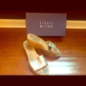 Stuart Weitzman Kimono Dark Gold Ferrous Nappa